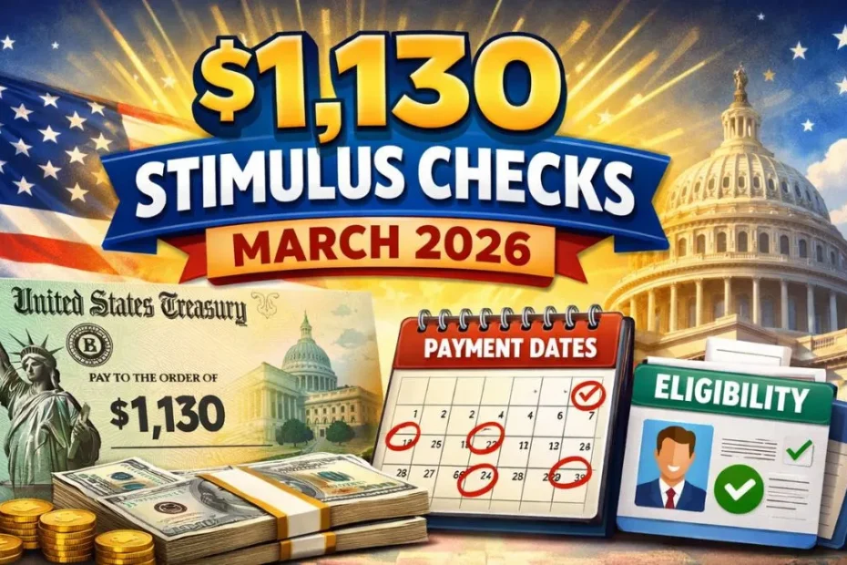 $1,130 Stimulus Checks March 2026 — Payment Dates, Eligibility & Updates