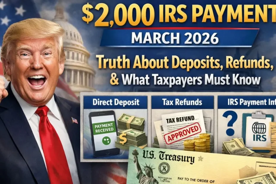 $2,000 IRS Payment March 2026: Truth About Deposits, Refunds, and What Taxpayers Must Know