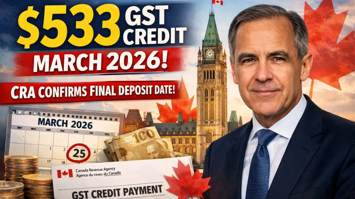 $533 GST Credit March 2026: CRA Confirms Final Deposit Date for Eligible Canadians