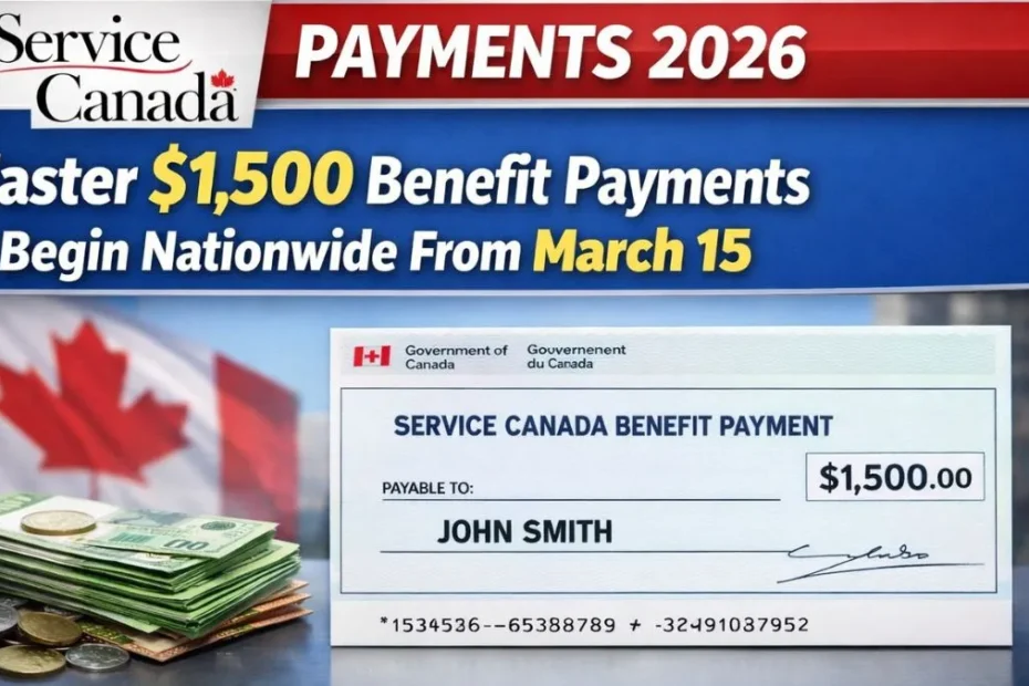 Service Canada Payments 2026: Faster $1,500 Benefit Payments Begin Nationwide From March 15