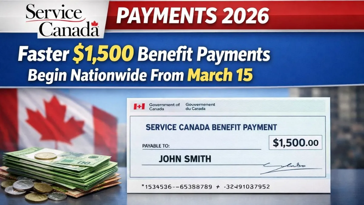 Service Canada Payments 2026: Faster $1,500 Benefit Payments Begin Nationwide From March 15