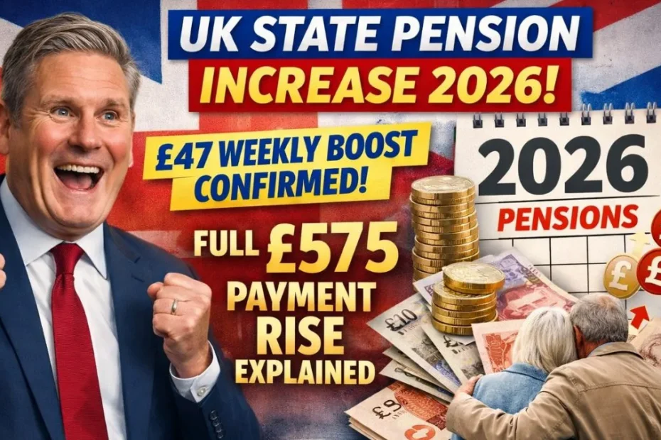 UK State Pension Increase 2026: £47 Weekly Boost Confirmed – Full £575 Payment Rise Explained