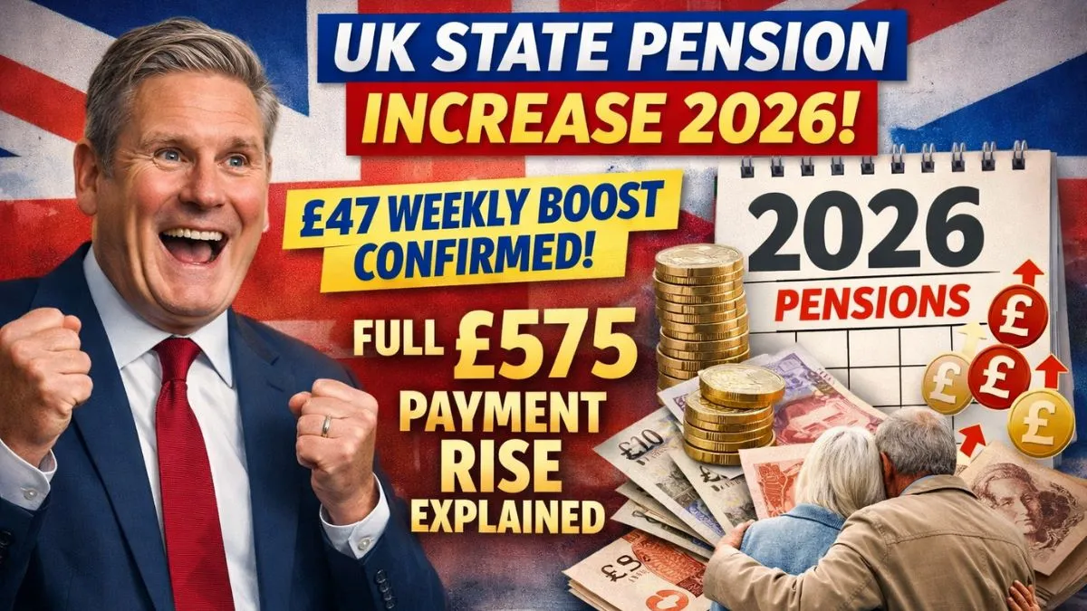UK State Pension Increase 2026: £47 Weekly Boost Confirmed – Full £575 Payment Rise Explained